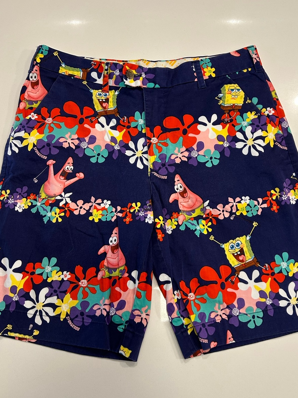Men’s Loudmouth Heritage Golf Short, SpongeBob and Patrick, EUC, size 34
